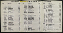 Load image into Gallery viewer, 1978 WHA Cincinnati Stingers Hockey Decal Sticker Unused Pocket Schedule