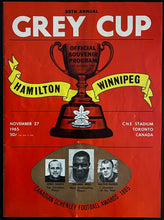 Load image into Gallery viewer, 1965 Vintage Football Program Grey Cup Winnipeg Blue Bombers Hamilton Tiger Cats