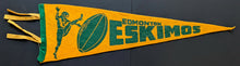 Load image into Gallery viewer, c1950's CFL Edmonton Eskimos Vintage Pennant 23" Canadian Football League