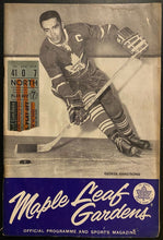 Load image into Gallery viewer, 1962 NHL Stanley Cup Finals Game 5 Program Ticket Toronto Maple Leafs Blackhawks