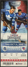 Load image into Gallery viewer, 2010 NHL Hockey Ticket Toronto Maple Leafs New York Rangers Air Canada Centre