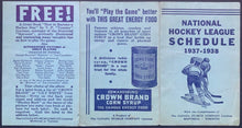 Load image into Gallery viewer, 1937-1938 Canada Starch Vintage National Hockey League Pocket Schedule NHL