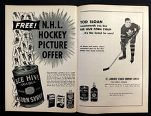 Load image into Gallery viewer, 1958 Maple Leaf Gardens NHL Hockey Program VTG Leafs vs Rangers Billy Harris