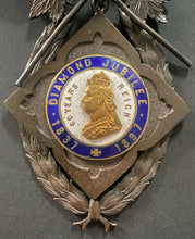 Load image into Gallery viewer, Queen Victoria Diamond Jubilee Medal Pin Vintage Historical British Royalty
