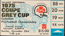 Load image into Gallery viewer, 1975 Grey Cup Game Program + Ticket Stub Edmonton Eskimos Football Vintage CFL