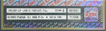 Load image into Gallery viewer, 1985 CFL Grey Cup Full Ticket Graded EX-EM 6 Olympic Stadium Tiger-Cats BC Lions