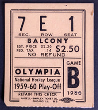 Load image into Gallery viewer, 1959-60 NHL Playoffs Program + Ticket Stub Detroit Red Wings Toronto Maple Leafs