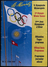 Load image into Gallery viewer, 1948 St Moritz Winter Olympics Hockey RCAF Flyers Player Lapel Pin + Program Vtg