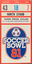 Load image into Gallery viewer, 1981 NASL Soccer Bowl Ticket Stub Chicago Sting New York Cosmos Vintage Football