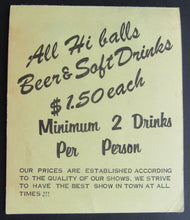 Load image into Gallery viewer, Rare Pete Herman's Night Club & Bar Vintage Table Ad + Business Card With Photo