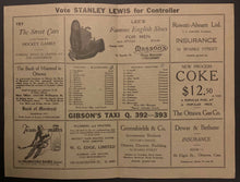 Load image into Gallery viewer, 1930 Ottawa Auditorium NHL Hockey Scorecard Program Senators vs Blackhawks
