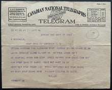 Load image into Gallery viewer, 1921-22 NHL Hockey Document Telegram Regarding Sprague Cleghorn Future HOFer