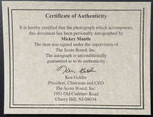 Load image into Gallery viewer, Mickey Mantle Autographed Signed B&W Photo New York Yankees MLB Baseball COA