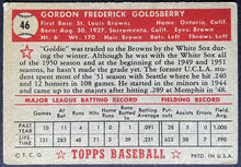 Load image into Gallery viewer, 1952 Topps Baseball Gordon Goldsberry #46 St. Louis Browns Vintage MLB Card
