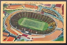 Load image into Gallery viewer, 1940's Cotton Bowl Football Game Vintage Stadium Postcard Old College Sports