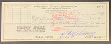 Load image into Gallery viewer, 1964 Eddie Shore Hockey Hall Of Famer Signed Bank Cheque Autographed Check