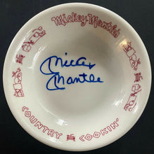 Load image into Gallery viewer, 1969 Signed Vintage Mickey Mantle Country Cookin Restaurant Bowl Autographed JSA