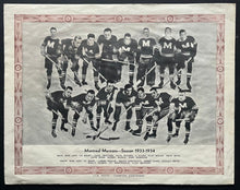 Load image into Gallery viewer, 1933-34 Original CCM Photo Montreal Maroons Vintage NHL Hockey CY Wentworth