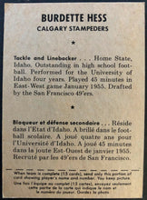 Load image into Gallery viewer, 1956 Nabisco Shredded Wheat CFL Football #12A Burdette Hess Calgary Stampeders
