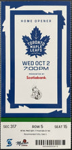 Load image into Gallery viewer, 2019 Toronto Maple Leafs NHL Hockey Home Opener Ticket Tavares Named Captain