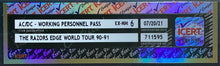 Load image into Gallery viewer, 1990-91 AC/DC The Razors Edge World Tour Working Personnel Pass iCert EX-NM 6