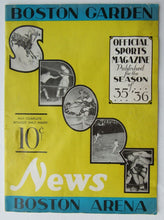 Load image into Gallery viewer, 1936 Boston Gardens NHL Hockey Program Boston Bruins vs Chicago Blackhawks