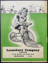 Load image into Gallery viewer, 1940's CCM Scribbler Green Exercise Book Bicycles Featured Vintage Original