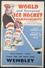 Load image into Gallery viewer, 1950 IIHF World Hockey Championship Program w/ Gameday Lineups Wembley Vintage
