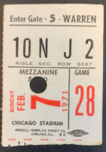Load image into Gallery viewer, 1971 Chicago Stadium NHL hockey Ticket Esposito Blackhawks Shutout Penguins 1-0