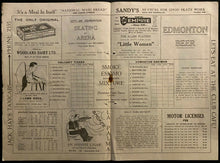 Load image into Gallery viewer, 1923 Rare Western Canada Hockey League Program Edmonton Eskimos Calgary Tigers
