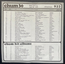 Load image into Gallery viewer, 1975 Final Issue Top 30 CHUM Chart #932 Music Vintage Historical Circa 70s