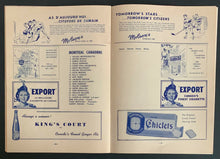 Load image into Gallery viewer, 1950 Montreal Forum Historic Hockey Game Program Memorial Cup Final Jr Canadiens