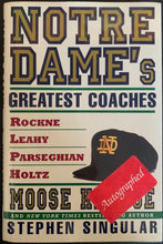 Load image into Gallery viewer, Ara Parseghian Autographed Signed Notre Dame's Greatest Coaches Hardcover Book