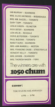 Load image into Gallery viewer, 1970 1050 Chum Radio Survey Chart Eddie Holman Joe South Dionne Warwick Top