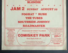 Load image into Gallery viewer, 1979 Original Chicago Jam 1 + 2 Concert Poster Many Great Bands Rush Blondie +