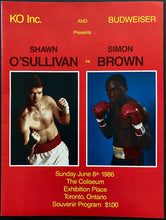 Load image into Gallery viewer, 1986 Boxing Program Simon Brown Shawn O'Sullivan Exhibition Stadium Toronto