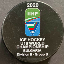 Load image into Gallery viewer, 6 Different IIHF World Championship Game Hockey Pucks Bulgaria 2018-2020