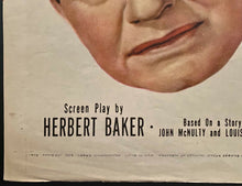 Load image into Gallery viewer, 1953 Big Leaguer Full Sheet Movie Poster Carl Hubbell MLB Baseball HOFer Vintage