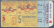 Load image into Gallery viewer, 1956 World Series Game 5 Ticket Don Larsen Perfect Game Yankees vs Dodgers MLB