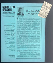 Load image into Gallery viewer, 1966 Maple Leaf Gardens NHL Hockey Program Insert + Ticket Maple Leafs Chicago