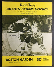 Load image into Gallery viewer, 1968 Boston Garden NHL Hockey Program Bruins New York Rangers Bobby Orr Cover