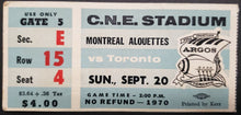 Load image into Gallery viewer, 1970 C.N.E. Stadium Montreal Alouettes vs Toronto Argonauts CFL Football Ticket