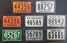 Load image into Gallery viewer, Topps License Plates x17 Trading Cards USA American States FLA ARI NY SD OK MAS