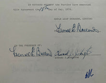 Load image into Gallery viewer, 1974 Ed Johnston Toronto Maple Leafs Contract Signed Autographed Vtg NHL Hockey