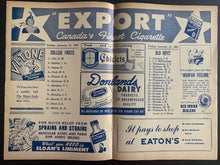 Load image into Gallery viewer, 1947 Maple Leaf Gardens College Old Boys' Hockey Night Program Vintage