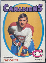 Load image into Gallery viewer, 1971 O-Pee-Chee Serge Savard #143 Montreal Canadiens NHL Hockey Card PSA NM 7