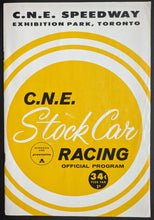 Load image into Gallery viewer, 1964 Canadian National Exhibition Speedway Stock Car Racing Program Toronto