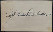 Load image into Gallery viewer, 1947 Eddie Rickenbacker Signed Index Card Autographed WWI Fighter Pilot JSA LOA