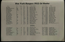 Load image into Gallery viewer, 1953-54 New York Rangers NHL Hockey Blue Book Media Guide Rookie Johnny Bower