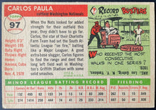 Load image into Gallery viewer, 1955 Topps Baseball #97 Carlos Paula Washington Nationals Vintage MLB Card